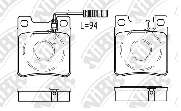 PN0030W NIBK Колодки тормозные MB W124/W202/W203/W210 93- задн.с датчиком