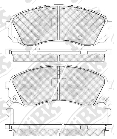 PN0458 NIBK Колодки тормозные передние 164.5*63.4 HYUN/KIA H-1/STAREX/CARNIVAL 05- NIBK