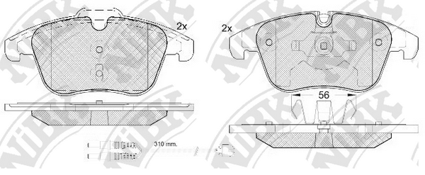 PN0462W NIBK Колодки тормозные дисковые с датчиком износа