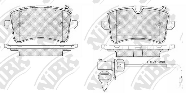 PN0478W NIBK Колодки тормозные AUDI A4/A5/Q5 07- задн.
