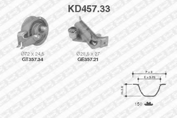 KD45733 SNR-NTN ремень грм [150 зуб.,23mm] + ролик с натяжителем