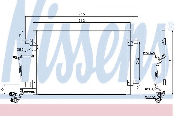 94594 NISSENS Радиатор VAG A4/PASSAT 97- [610X420X34] кондиционера