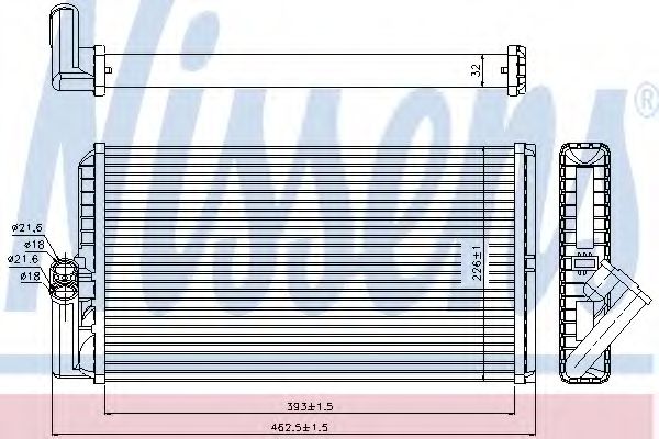 72034 NISSENS радиатор отопителя