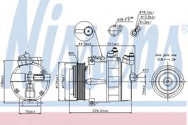 89022 NISSENS Компрессор кондиционера MERCEDES W202 W210 W163 W638 SPRINTER