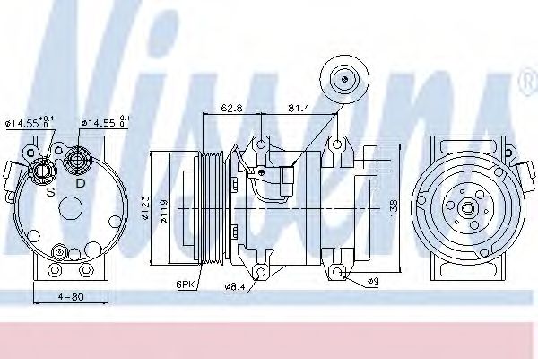 89070 NISSENS КОМПРЕССОР КОНДИЦИОНЕРА