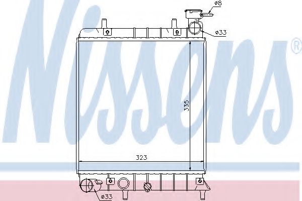 67022 NISSENS Радиатор HYUNDAI ACCENT 00- [323X355] охлаждения