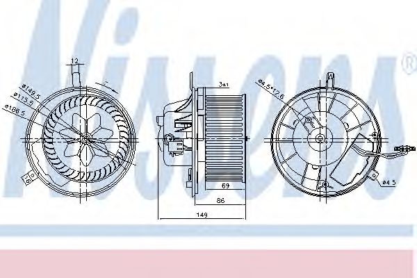 87032 NISSENS Вентилятор отопителя салона VAG A3/PASSAT/GOLF V 03-