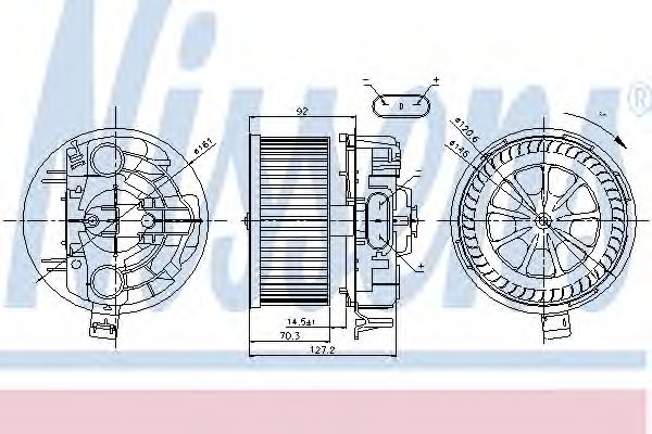 87043 NISSENS Вентилятор отопителя RENAULT MEGANE II 02-