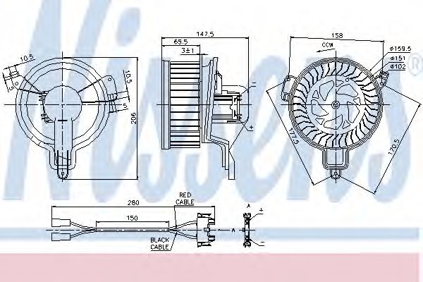 87048 NISSENS ns_вентилятор отопителя citroen berlingo 96>zx n2 91-97, peugeot 306 93-02partner 96>