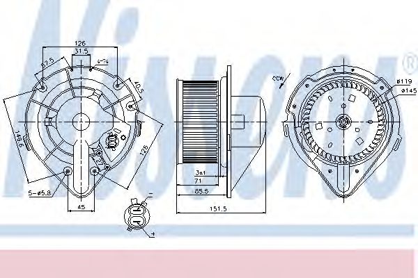 87066 NISSENS Моторчик печки AUDI 8 9 (86-) 1.6