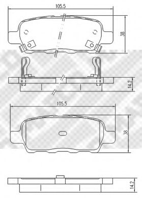 6754 MAPCO КОЛОДКИ ТОРМОЗНЫЕ ЗАДНИЕ NISSAN QASHQAI/X-TRAIL 01