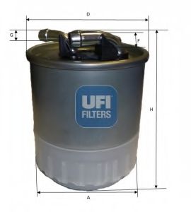 2410700 UFI 24.107.00_фильтр топливный mb w169w245w211w203sprintervianovito 2.0d-3.2d 00>