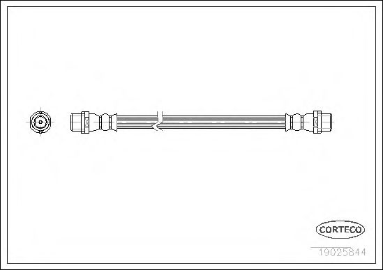 19025844 CORTECO шланг тормозной re audi a4