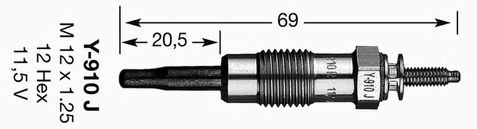 3617 NGK Свеча накала D-Power 3 Y-91J