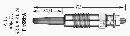 7906 NGK Свеча накаливания D-POWER DP1 Y-924J (в уп. 10 шт)