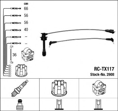 2908 NGK провода зажигания к-т rc-tx117