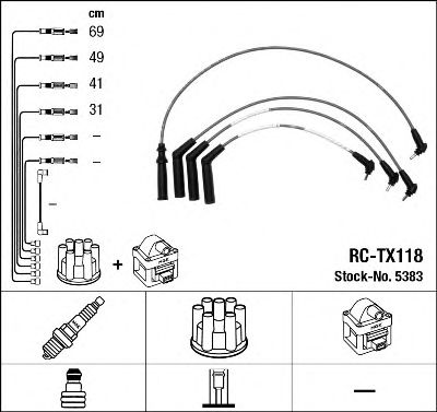 5383 NGK провода зажигания к-т rc-tx118