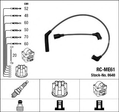 8648 NGK Провода вв MITSUBISHI PAGEROSIGMA RC-ME61