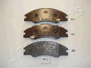 PAK11AF JAPANPARTS Колодки торм.диск.пер. Kia Cerato 1.5D/1.6/2.0/D 4/04->;
