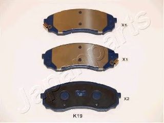 PAK19AF JAPANPARTS К-т торм.колод.диск.пер. Kia Carnival 2.7,2.9 V6/CRDI 06-