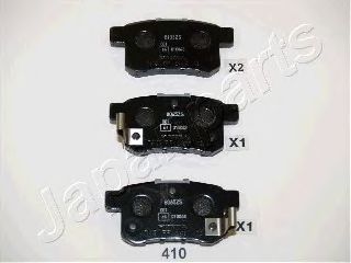 PP410AF JAPANPARTS К-т торм.колод.диск.зад. Honda Accord IX 2.0,2.2 08-