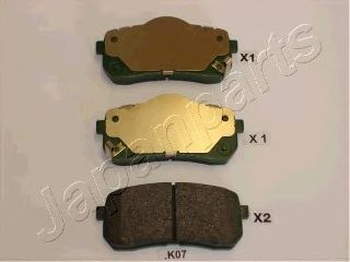 PPK07AF JAPANPARTS К-т торм.колод.диск.зад.Kia Carnival lll 06-