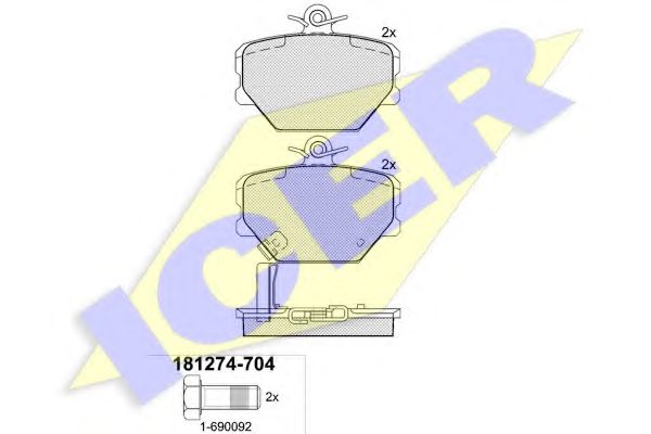 181274704 ICER к-т колодки sma 0.6-0.8cdi 98- пер
