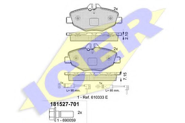 181527701 ICER КОЛОДКИ ТОРМ. ПЕР. MERCEDES W211 E200-E320E2