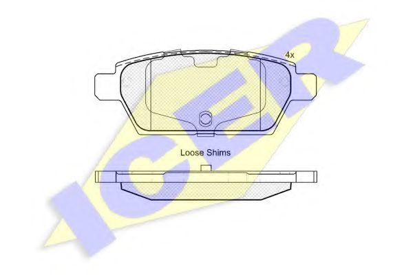 181975 ICER КОЛОДКИ ТОРМОЗНЫЕ DA 6 СЕДАН (GG)DA 6 УНИВЕРСАЛ (GY) 02-07