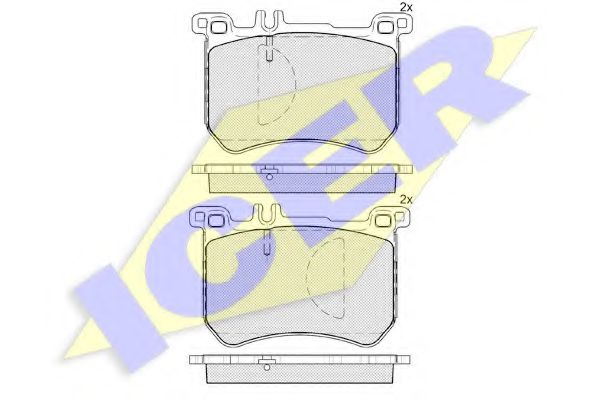 182100 ICER колодки торм.пер. MB S350/S400H 13-/SL350/500 12-