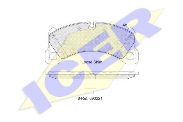 182206 ICER передние vw touareg 3.2-3.6i3.0-5.0tdi 05>, cayenne 4.5-4.8i 02>