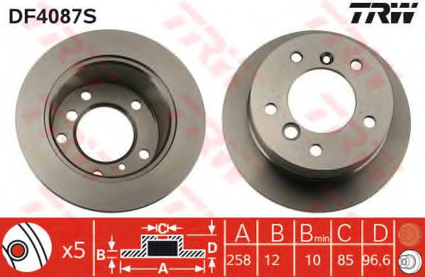 DF4087S LUCAS TRW/ZF RUSSIA    MB W463234T-SprinterVW LT 28-46 II D258mm TRW DF4087S