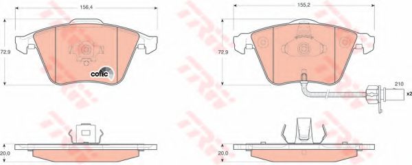 GDB1659 LUCAS TRW/ZF RUSSIA Колодки торм пер Audi A4A6 01-