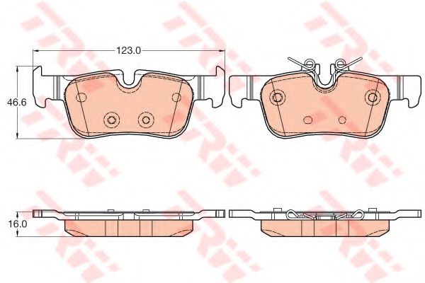 GDB2063 LUCAS TRW/ZF RUSSIA Колодки тормозные задние 123*47 мм 1 (F40) 2 Active Tourer (F45) X1 (F48) X2 (F39) LUCAS TRW/ZF RUSS