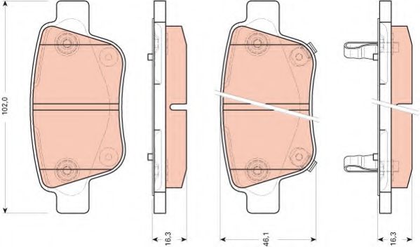 GDB3456 LUCAS TRW/ZF RUSSIA Колодки торм. TOYOTA AVENSIS 03>/VERSO 01> задние к-т