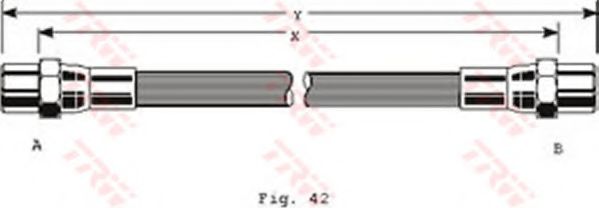 PHA289 LUCAS TRW/ZF RUSSIA Шланг тормозной AUDI 100 90-94A6 95-97 295mm. перед.