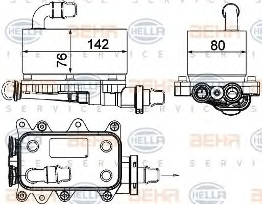 8MO376725101 BEHR-HELLA Радиатор масляный bmw 5 e60 520d/525d/530d/535d 03-10 7 e65 730d/740d/745d 02-