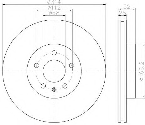 8DD355113881 BEHR-HELLA диск тормозной