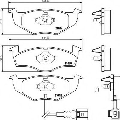 8DB355009801 BEHR-HELLA Комп. дисковых торм. колодок