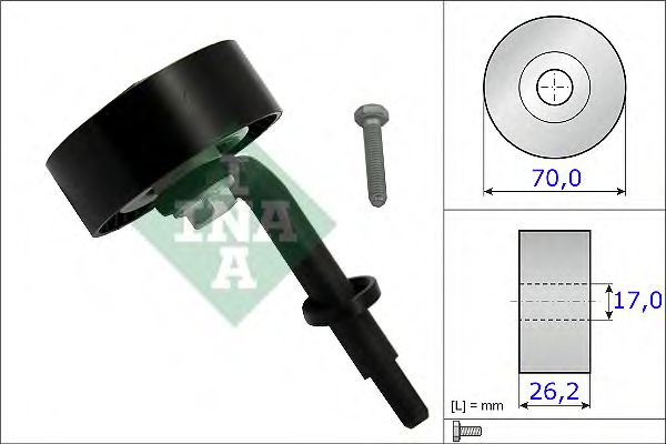 531078310 INA Ролик ремня приводного BMW 3/E46/5/E60/7/E65/X3/E83/X5/E53 01- 2.0-3.0 DIESEL натяжной