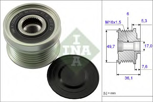 535013410 INA Шкив генератора обгонная муфта