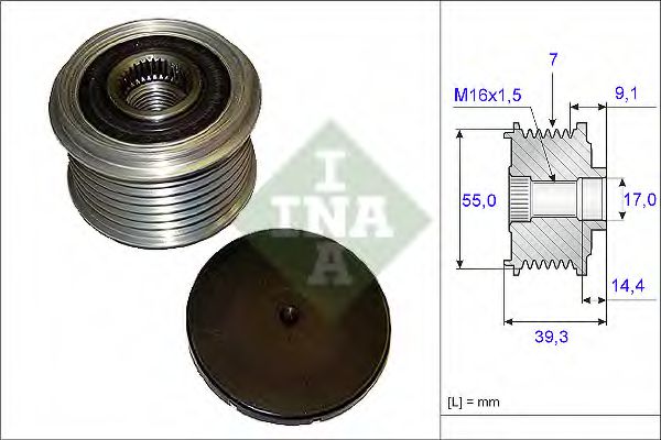535014210 INA Шкив генератора HYUNDAI IX 55 09-