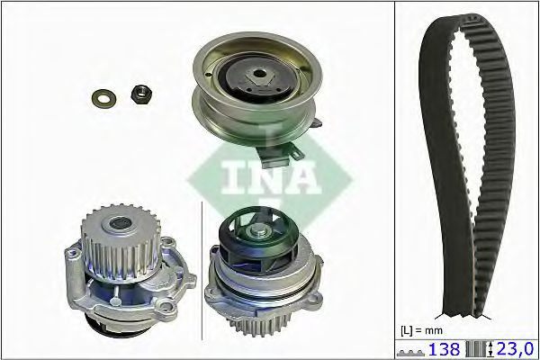 530017131 INA Ремкомплект ГРМ+помпа VAG 1,6-2. 97-