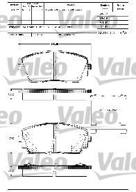 601299 VALEO тормозные колодки передние