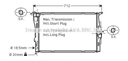 BWA2292 AVA COOLING SYSTEMS Радиатор охлаждения BMW 1 E81,E87 04-/3 E90,E91 05-