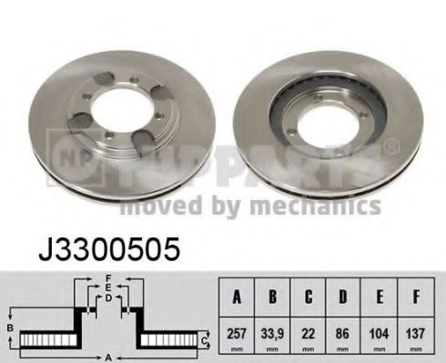 J3300505 NIPPARTS Диск торм.пер.вент.