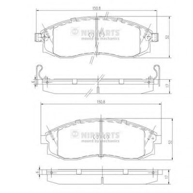 J3601066 NIPPARTS Колодки тормозные NISSAN MAXIMA 91-MITSUBISHI L2 96- передние