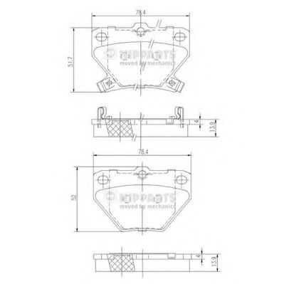 J3612018 NIPPARTS Колодки торм. TOYOTA CELICA YARIS COROLLA VERSO 1.41.61.8 99- зад.