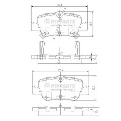 J3612033 NIPPARTS Колодки тормозные TOYOTA AURIS 1.33-2.2 7- (Великобритания) задние
