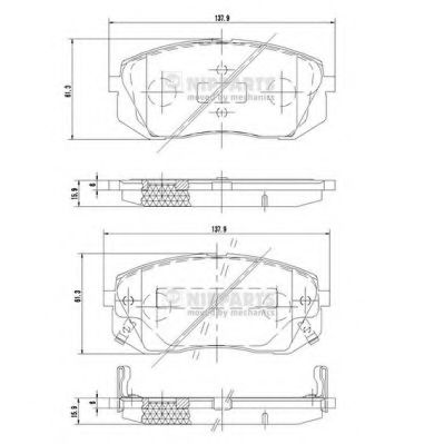 N3600330 NIPPARTS Колодки тормозные KIA SPORTAGE(SLOV.)CARENSHYUNDAI TUCSONSONATA YF 16 пер.